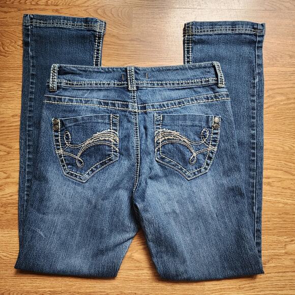 Nine West Vintage America Jeans Womens Size 8 Straight Leg Embroidered Mid Rise - Picture 5 of 12